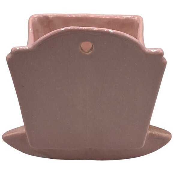 Vintage MCM Haeger Pottery Pastel Pink Baby Cradle Nursery Planter Home Décor - Picture 4 of 13